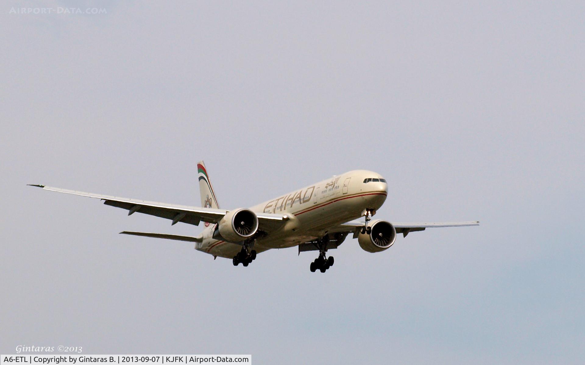 A6-ETL, 2012 Boeing 777-3FX/ER C/N 39687, Coming to a landing on 22L @ JFK
