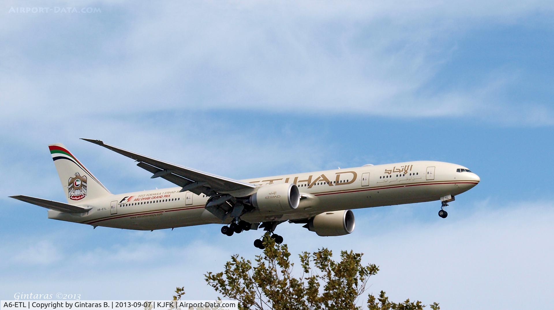 A6-ETL, 2012 Boeing 777-3FX/ER C/N 39687, Coming to a landing on 22L @ JFK