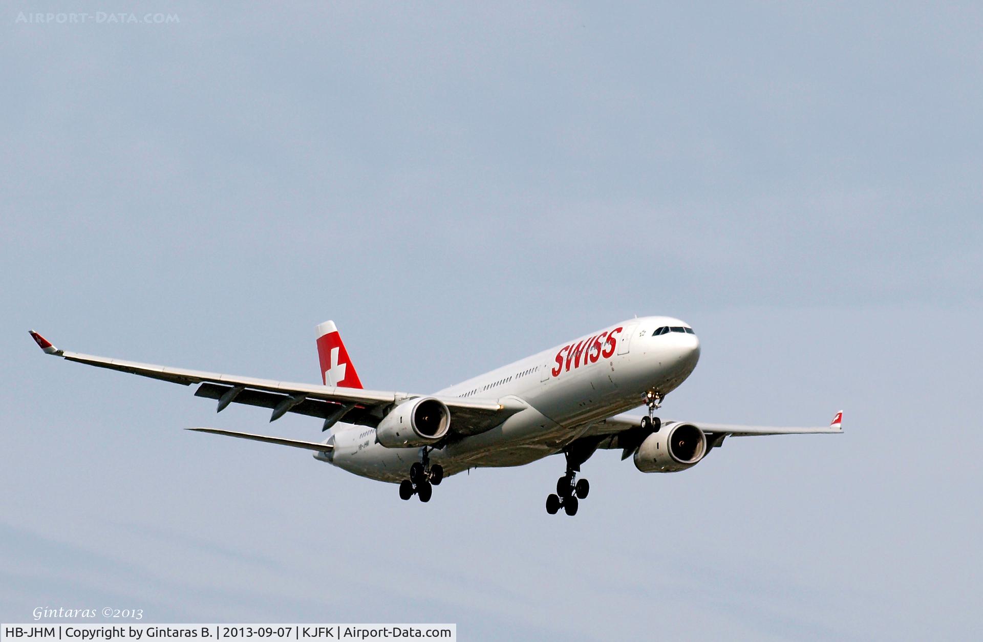 HB-JHM, 2012 Airbus A330-343X C/N 1355, Coming a landing on 22L @ JFK