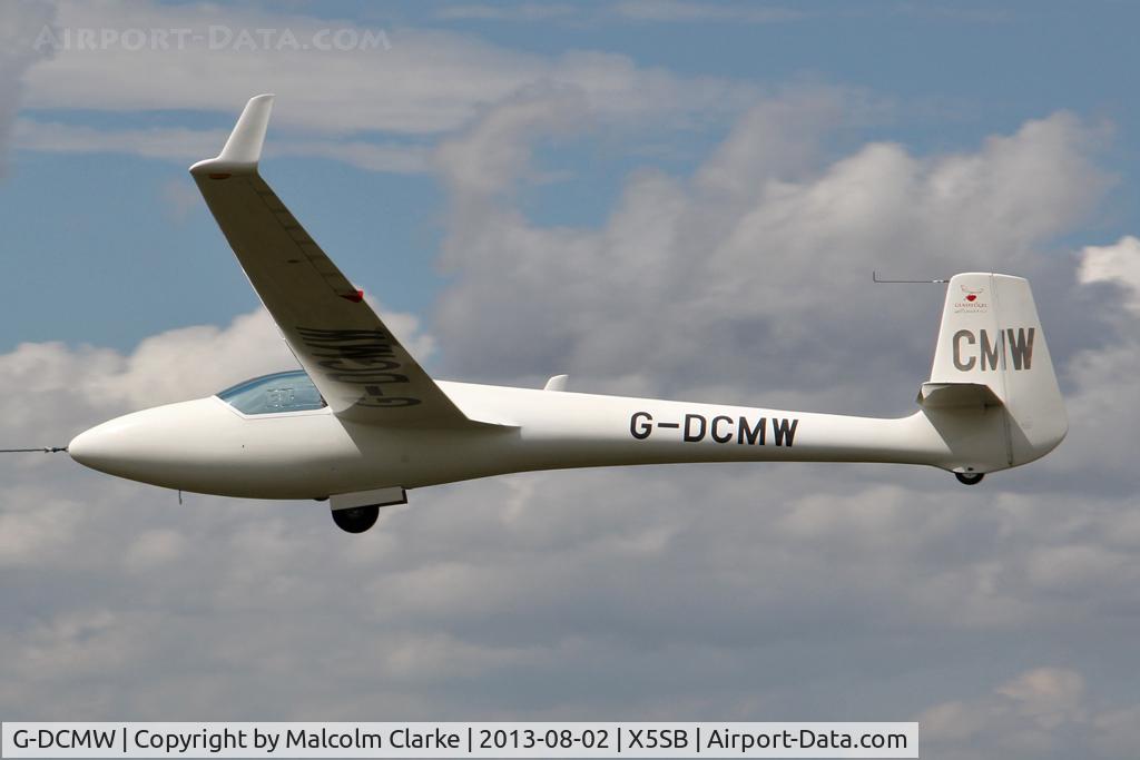 G-DCMW, 1971 Glasflugel Standard Libelle 201B C/N 242, Glasflugel Standard Libelle 201B being launched for a cross country flight during The Northern Regional Gliding Competition, Sutton Bank, North Yorks, August 2nd 2013.
