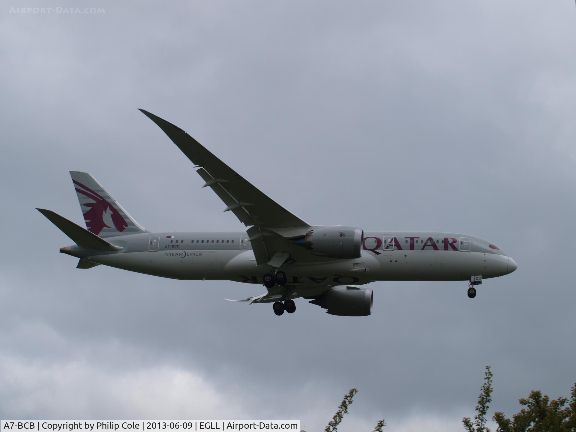 A7-BCB, 2012 Boeing 787-8 Dreamliner Dreamliner C/N 38320, Landing at Heathrow