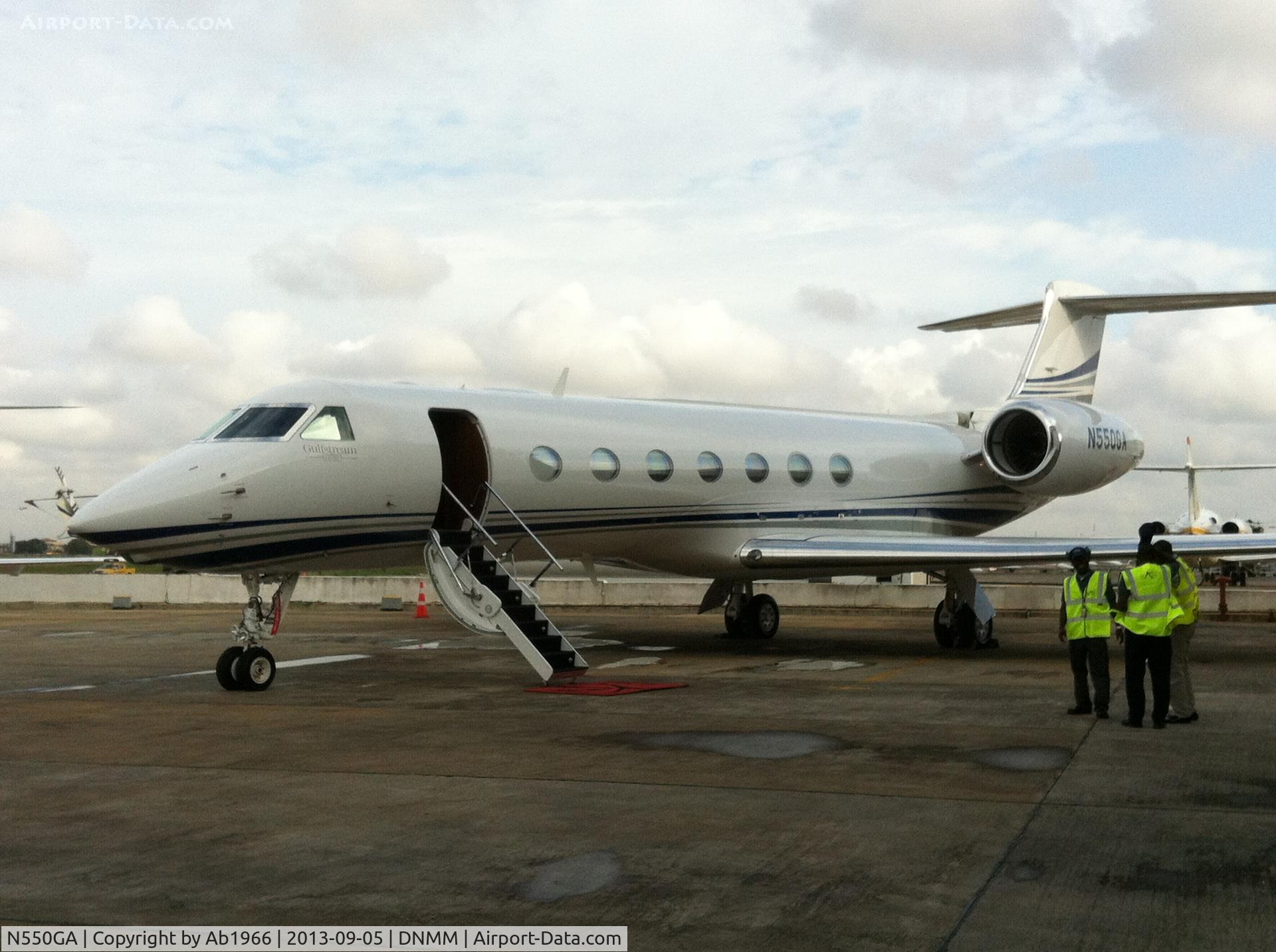 N550GA, 2013 Gulfstream Aerospace GV-SP (G550) C/N 5418, Saw this lovely G550 at the Hangar where I work in Logos.