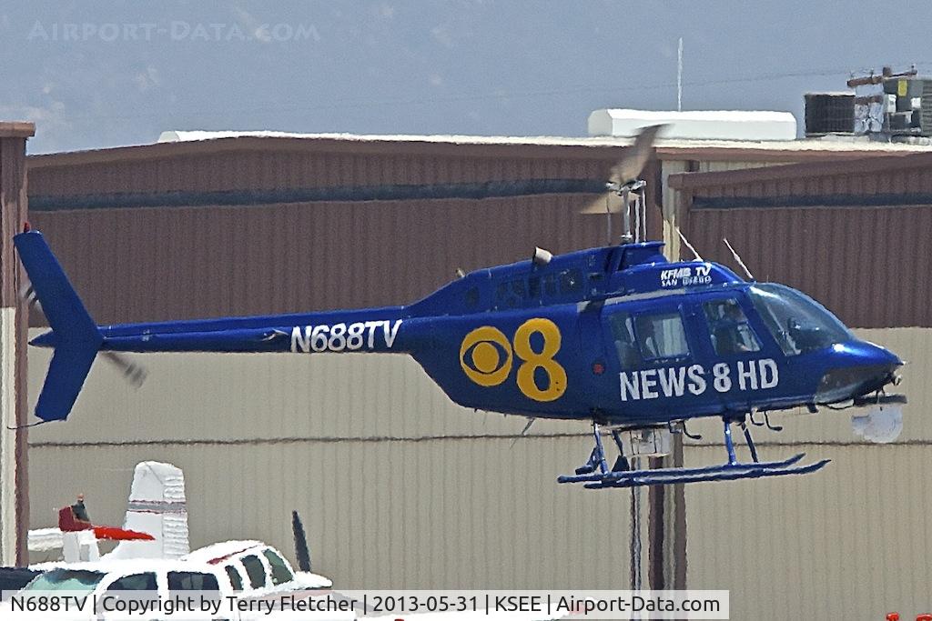 N688TV, Bell 206B JetRanger C/N 2642, At Gillespie Field San Diego