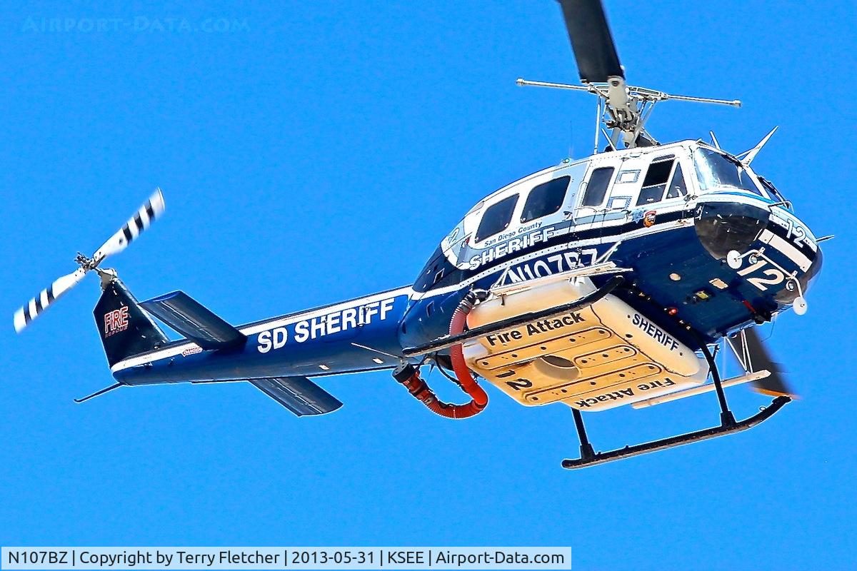N107BZ, 1968 Bell 205A-1 C/N 30013, At Gillespie Field San Diego