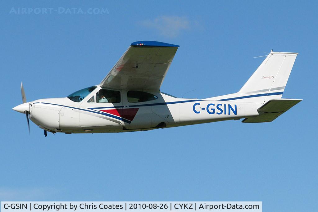 C-GSIN, 1975 Cessna 177RG Cardinal C/N 177RG0668, This nice Cardinal was doing a fast Low & Over down the length of runway 33. It was visiting from Tyendinaga (CPU6) to the east.