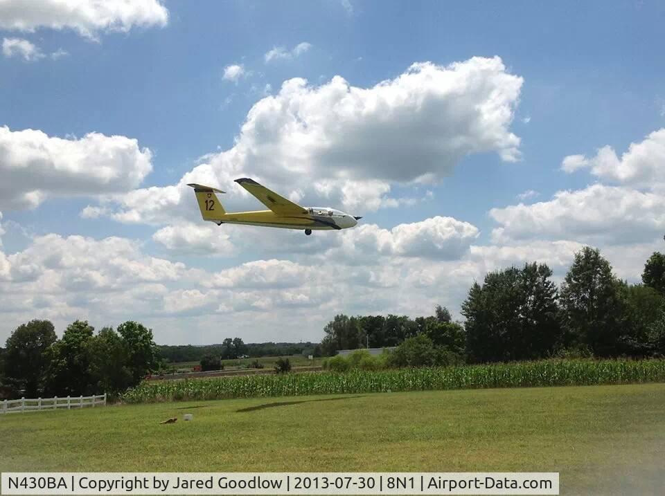 N430BA, 2002 Let L-23 Super Blanik C/N 029012, On final at Grimes Airfield (8N1) during an FAA private glider check ride