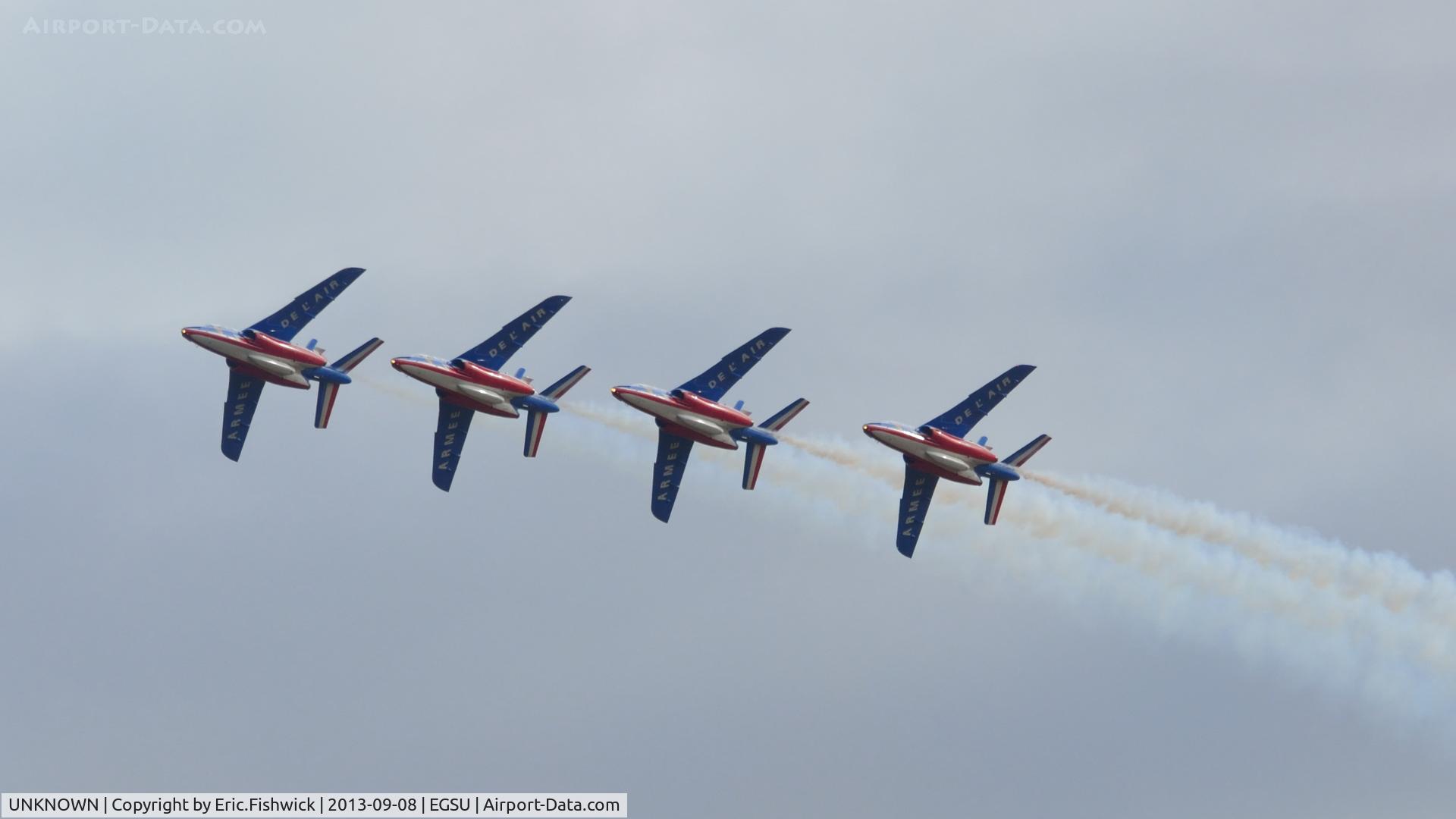UNKNOWN, Miscellaneous Various C/N unknown, FAF Patrouille de France 4 x Alpha Jets at Duxford Air Show, Sept. 2013.