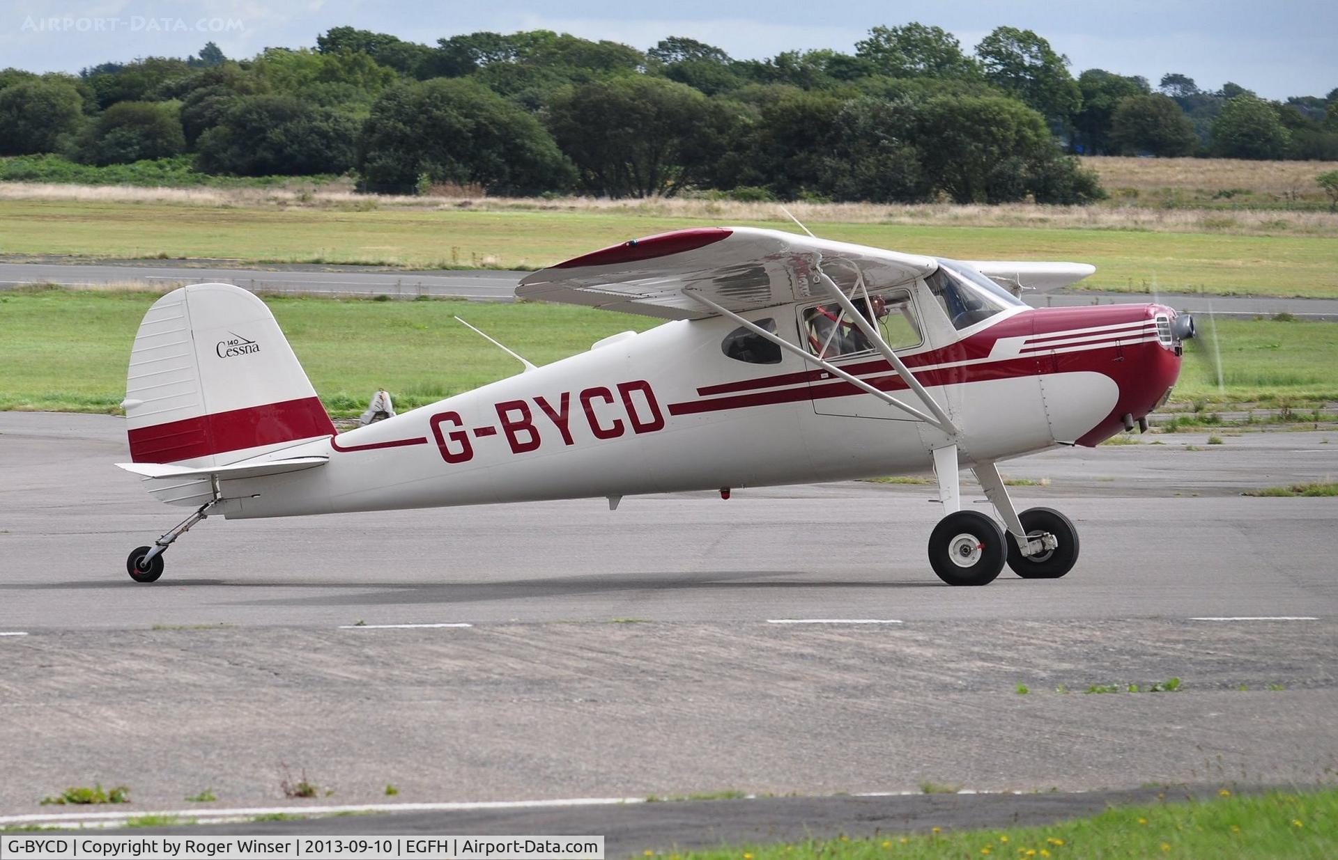G-BYCD, 1947 Cessna 140 C/N 13744, Visiting Cessna 140 in a new colour scheme. Previously registered N4273N.
