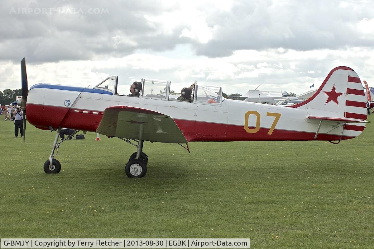 G-BMJY, 1964 Yakovlev Yak C-18A C/N 627, At the 2013 Light Aircraft Association Rally at Sywell in the UK