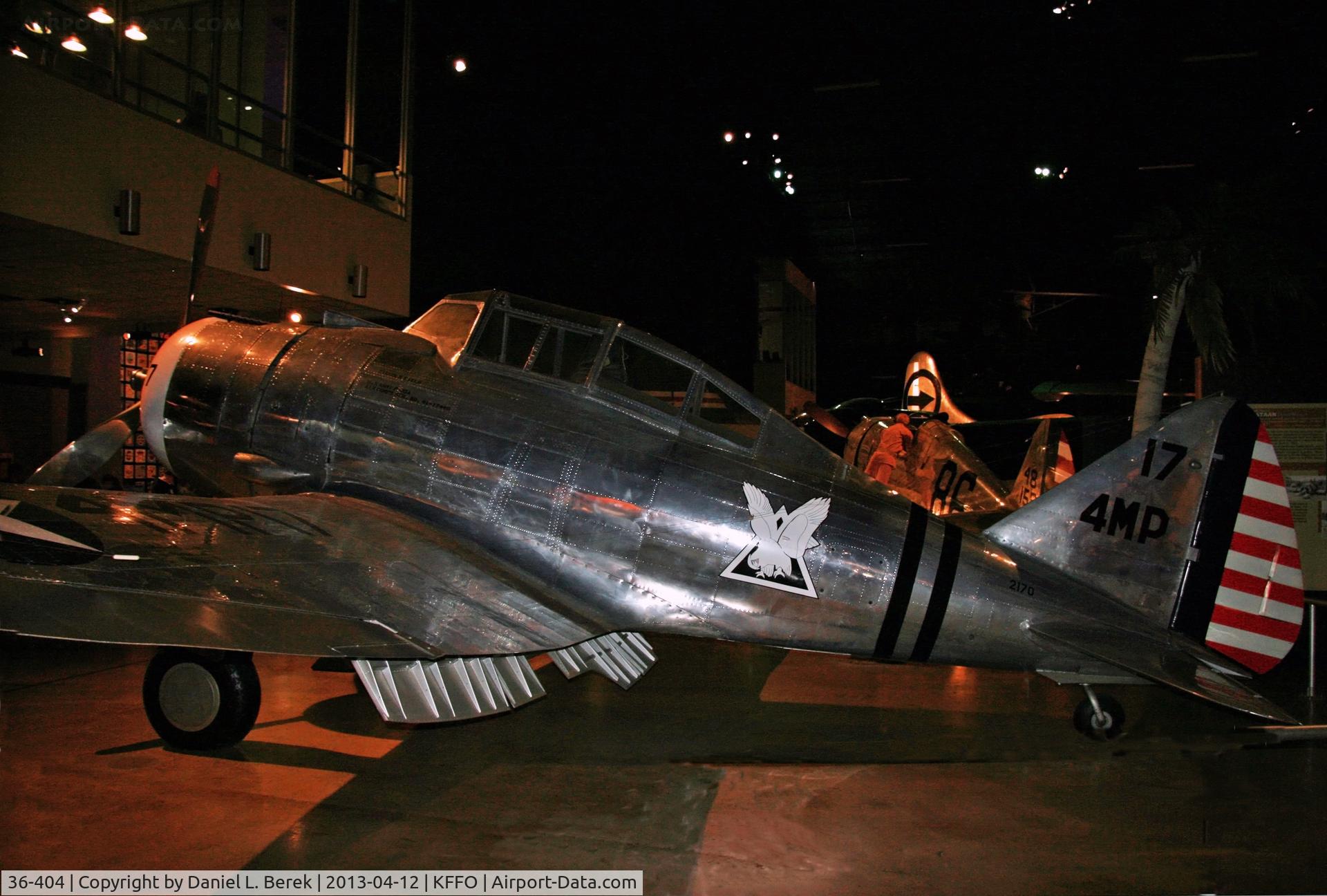 36-404, 1936 Seversky P-35 C/N 95, This, the first enclosed cockpit all-metal monoplane fighter, was the forerunner to the P-47 Thunderbolt.
