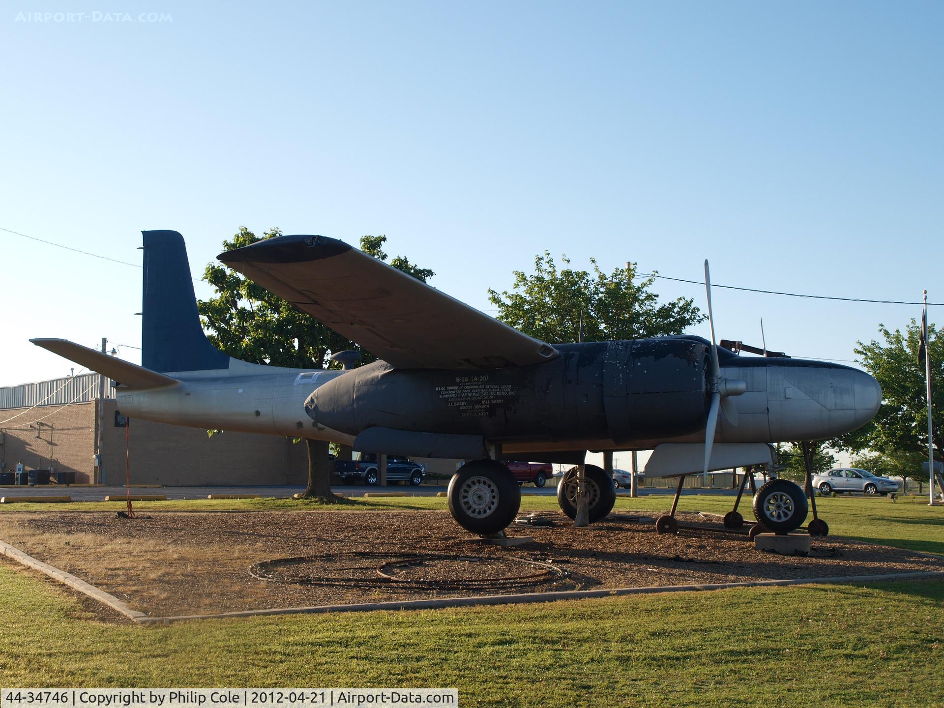 44-34746, 1944 Douglas A-26B Invader C/N 28025, VFW Post 382, El Reno, Oklahoma