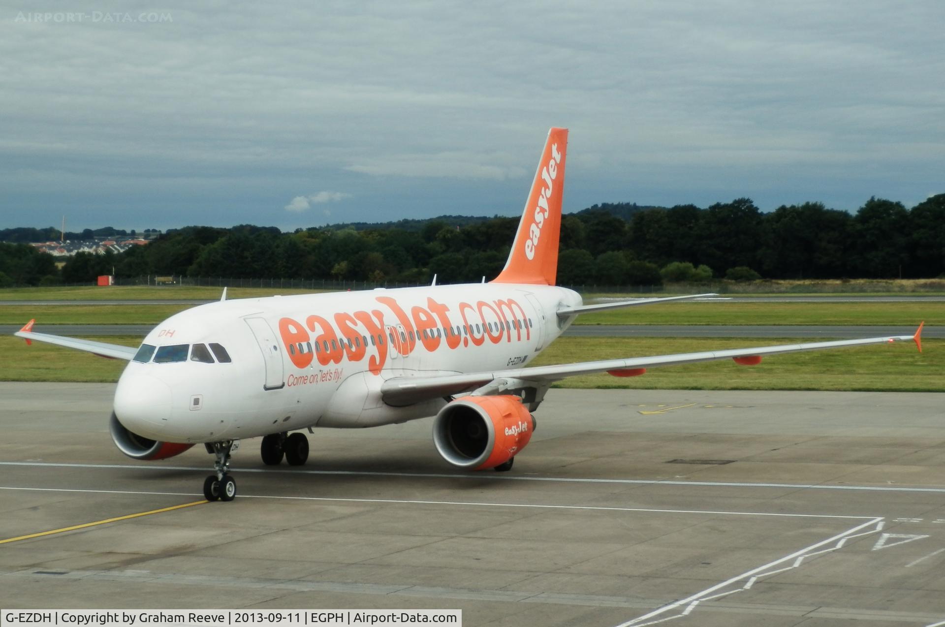 G-EZDH, 2008 Airbus A319-111 C/N 3466, Just landed at Edinburgh.
