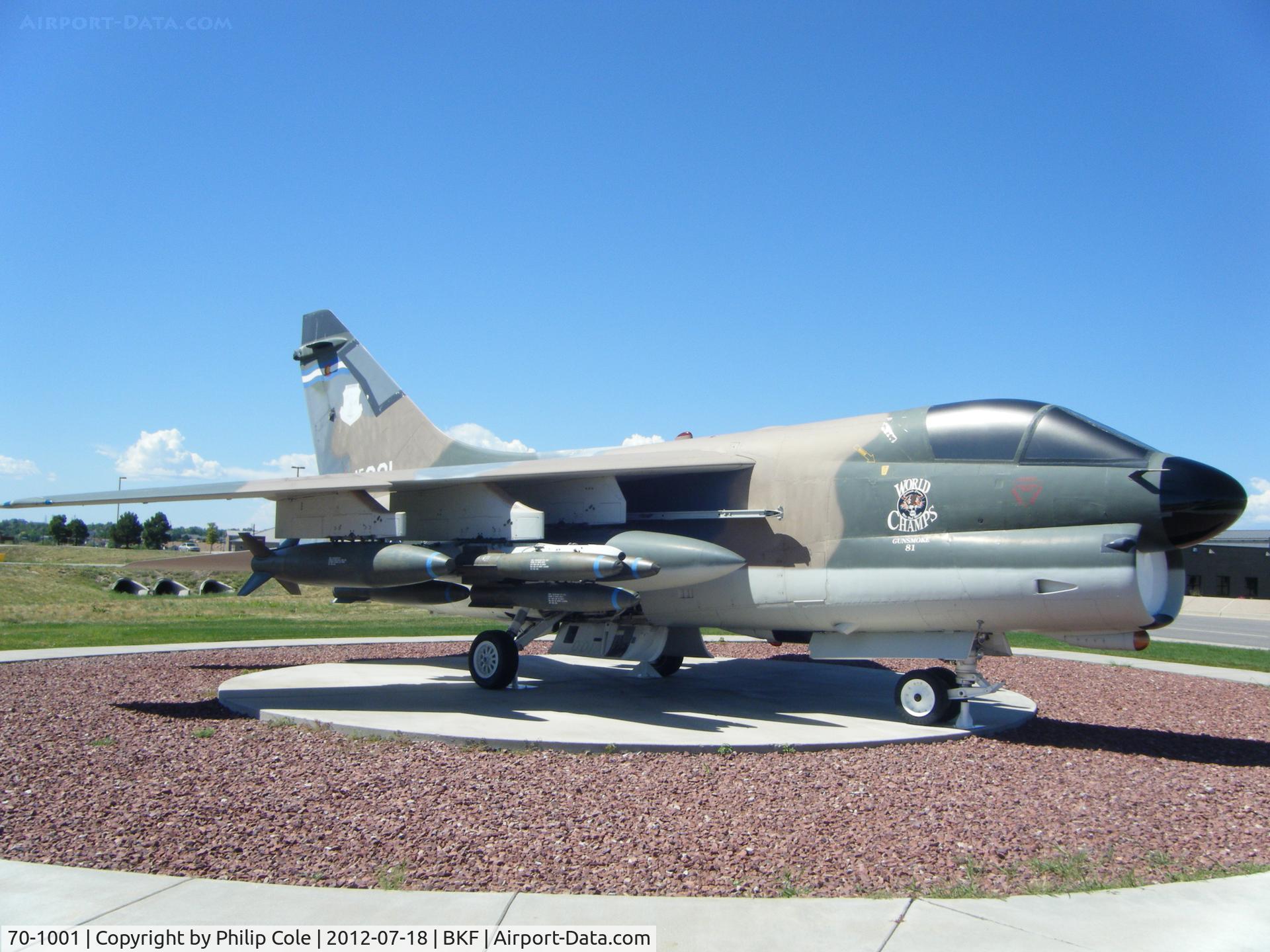 70-1001, 1970 LTV A-7D Corsair II C/N D-147, Preserved Outside the 140 WG HQ Building