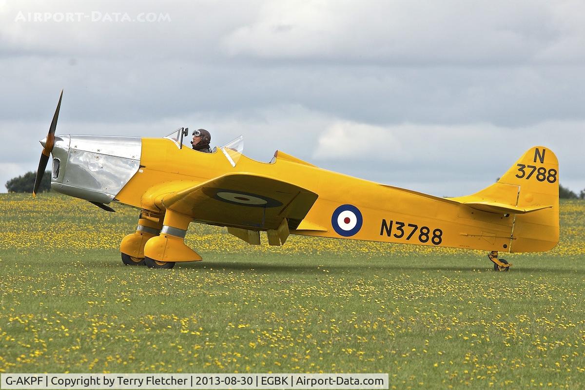 G-AKPF, 1941 Miles M14A Hawk Trainer 3 C/N 2228, Attended the 2013 Light Aircraft Association Rally at Sywell in the UK