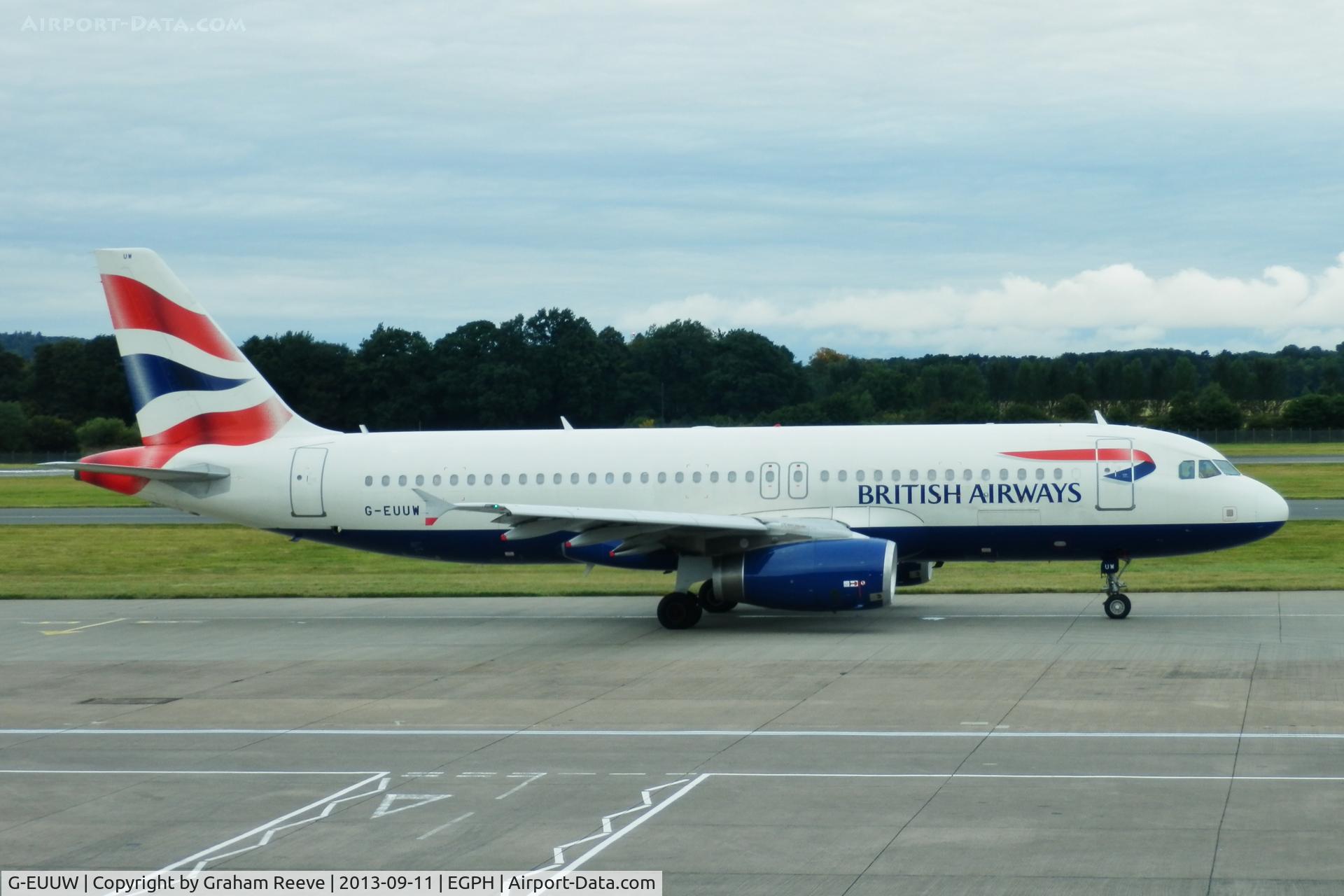 G-EUUW, 2008 Airbus A320-232 C/N 3499, About to depart.