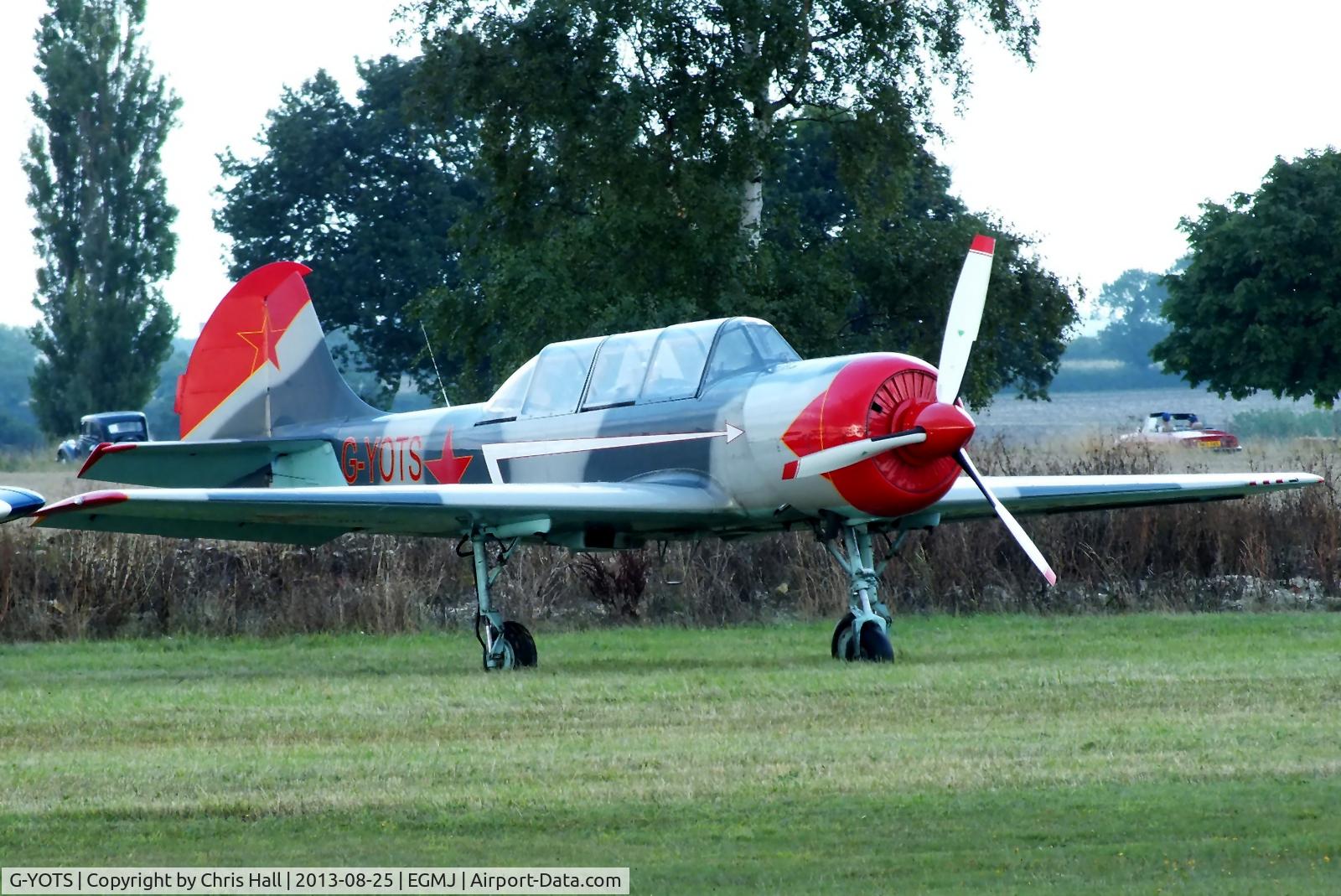 G-YOTS, 1990 Bacau Yak-52 C/N 9010308, at the Little Gransden Air & Vintage Vehicle Show