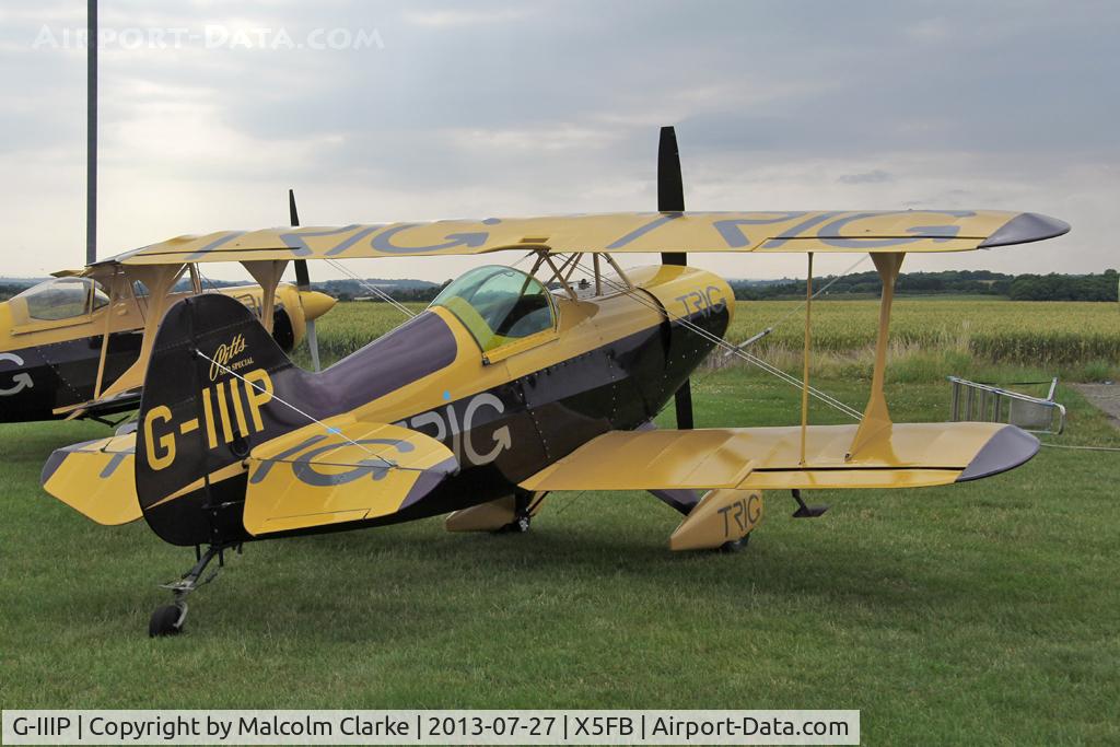 G-IIIP, 1984 Pitts S-1D Special C/N PFA 009-10195, Pitts S-1D Special. One of the two Pitts Specials of the Trig Aerobatic Team during a stopover at Fishburn Airfield, July 2013.