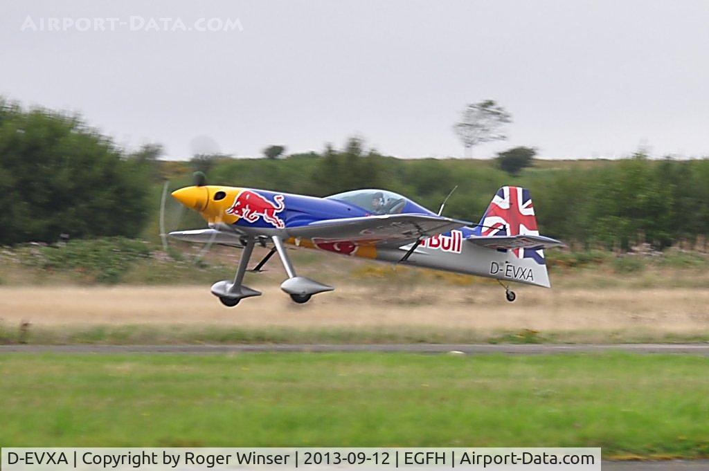D-EVXA, 2010 XtremeAir XA-41 Sbach 300 C/N 01, Visiting XA-41 of the Matadors formation aerobatic team flown by Steve Jones departing Swansea Airport.