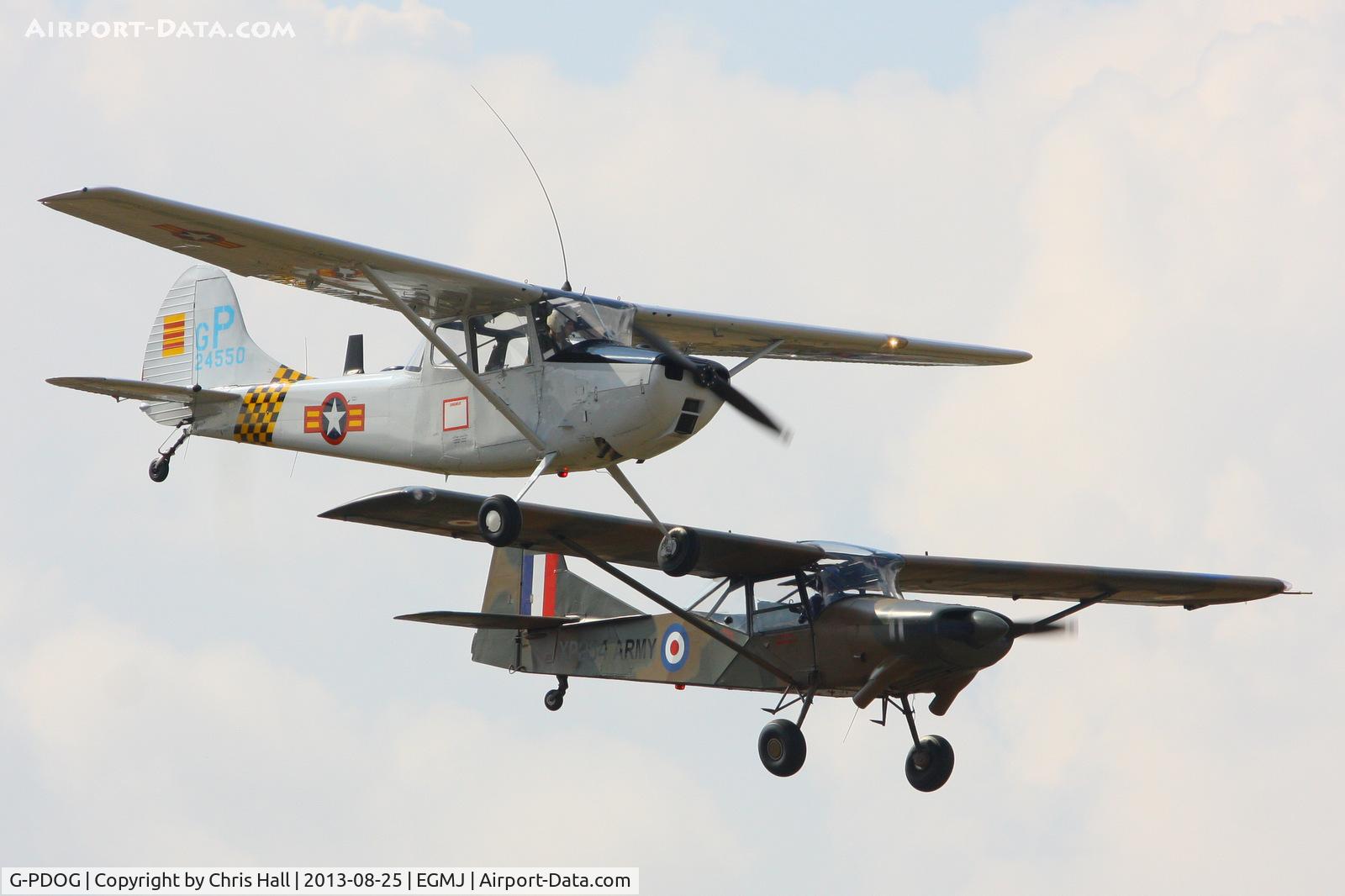 G-PDOG, 1957 Cessna 305C C/N 24550, displaying with G-ASCC at the Little Gransden Air & Vintage Vehicle Show