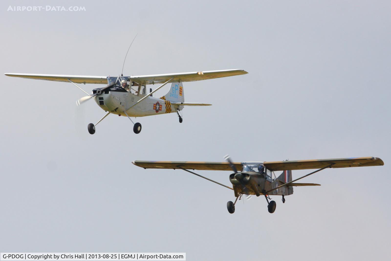 G-PDOG, 1957 Cessna 305C C/N 24550, displaying with G-ASCC at the Little Gransden Air & Vintage Vehicle Show