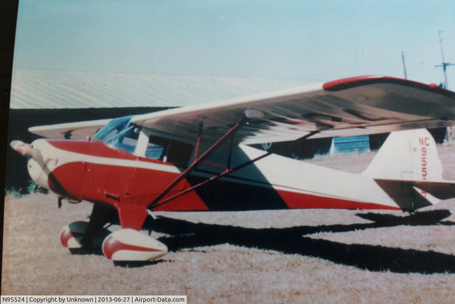 N95524, 1946 Taylorcraft BC12-D C/N 7824, NC95524 1946 BC12D Taylorcraft picture taken sometime between 1952 and 1954 while owned by Ralph S. Richter of Orlando FL