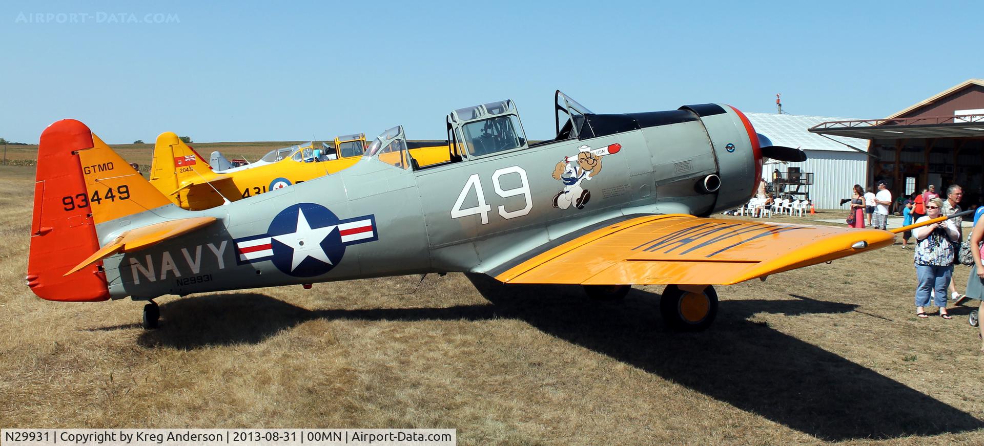 N29931, 1943 North American AT-6G Texan C/N 168-583 (49-3449), 2013 Battle Lake Fly-in