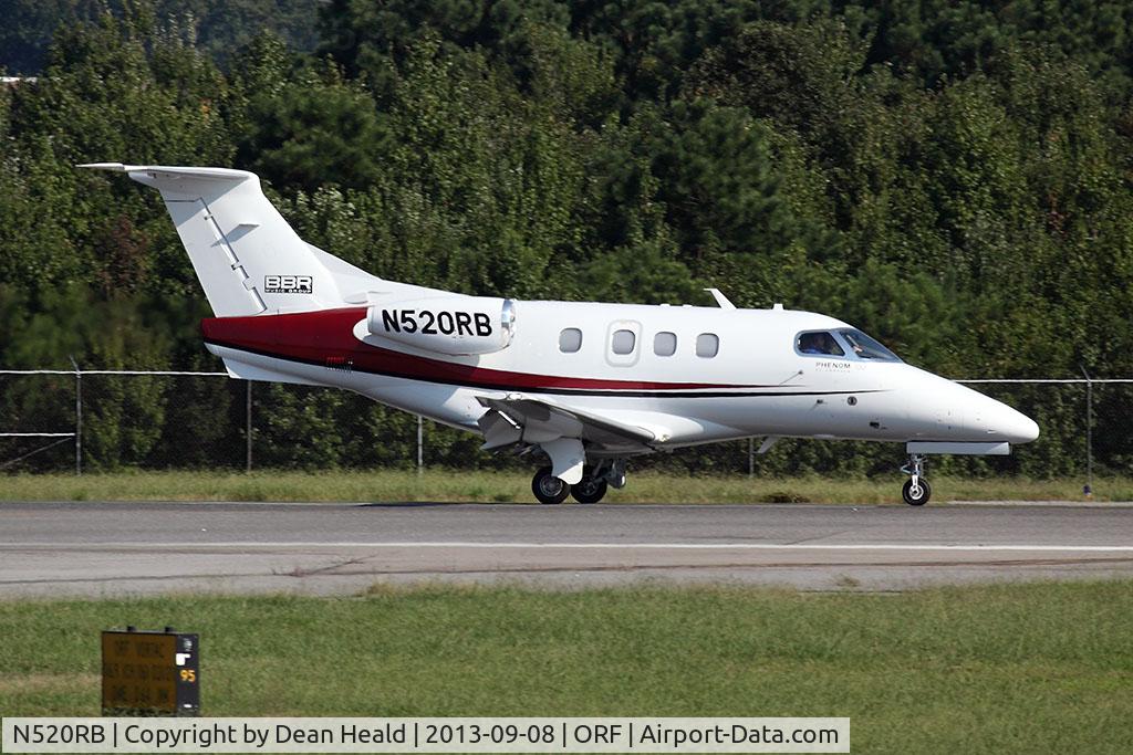 N520RB, 2013 Embraer EMB-500 Phenom 100 C/N 50000290, BBR Music Group 2013 Embraer EMB-500 Phenom 100 N520RB rolling out on RWY 23 after arrival from John C Tune Airport (KJWM) - Nashville, TN.
