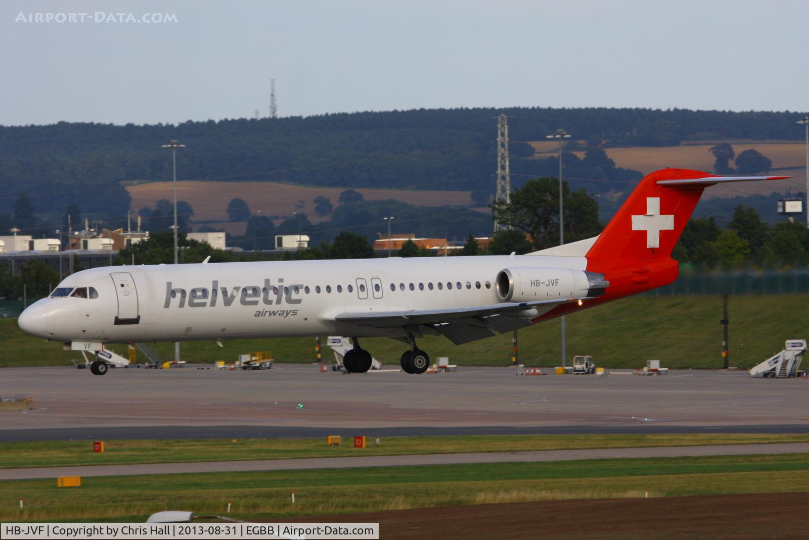 HB-JVF, 1993 Fokker 100 (F-28-0100) C/N 11466, Helvetic Airlines