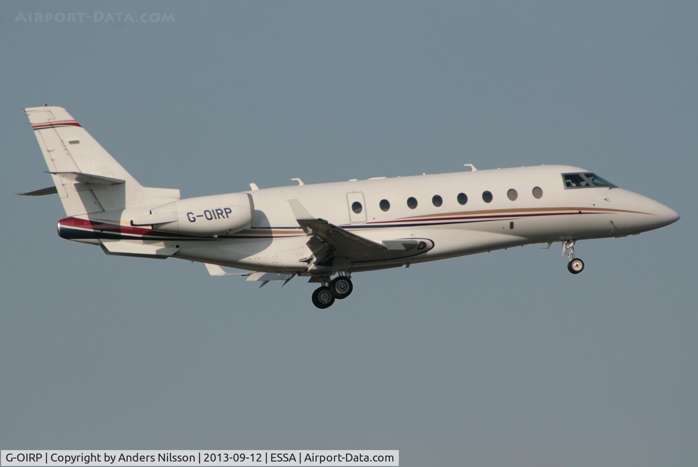 G-OIRP, 2006 Israel Aircraft Industries Gulfstream 200 C/N 142, On short final for runway 01L.