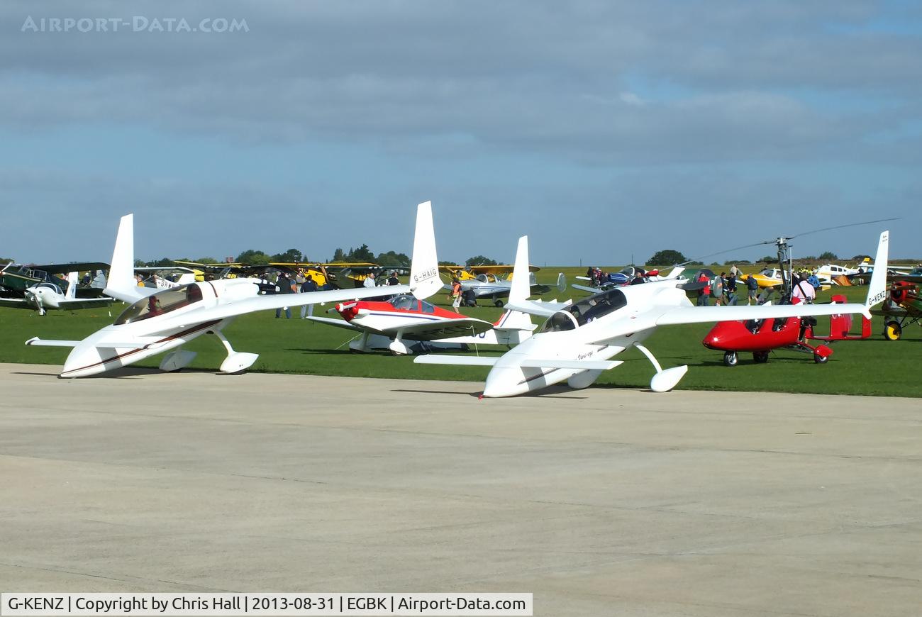 G-KENZ, 1987 Rutan VariEze C/N PFA 074-10960, alongside G-HAIG at the LAA Rally 2013, Sywell