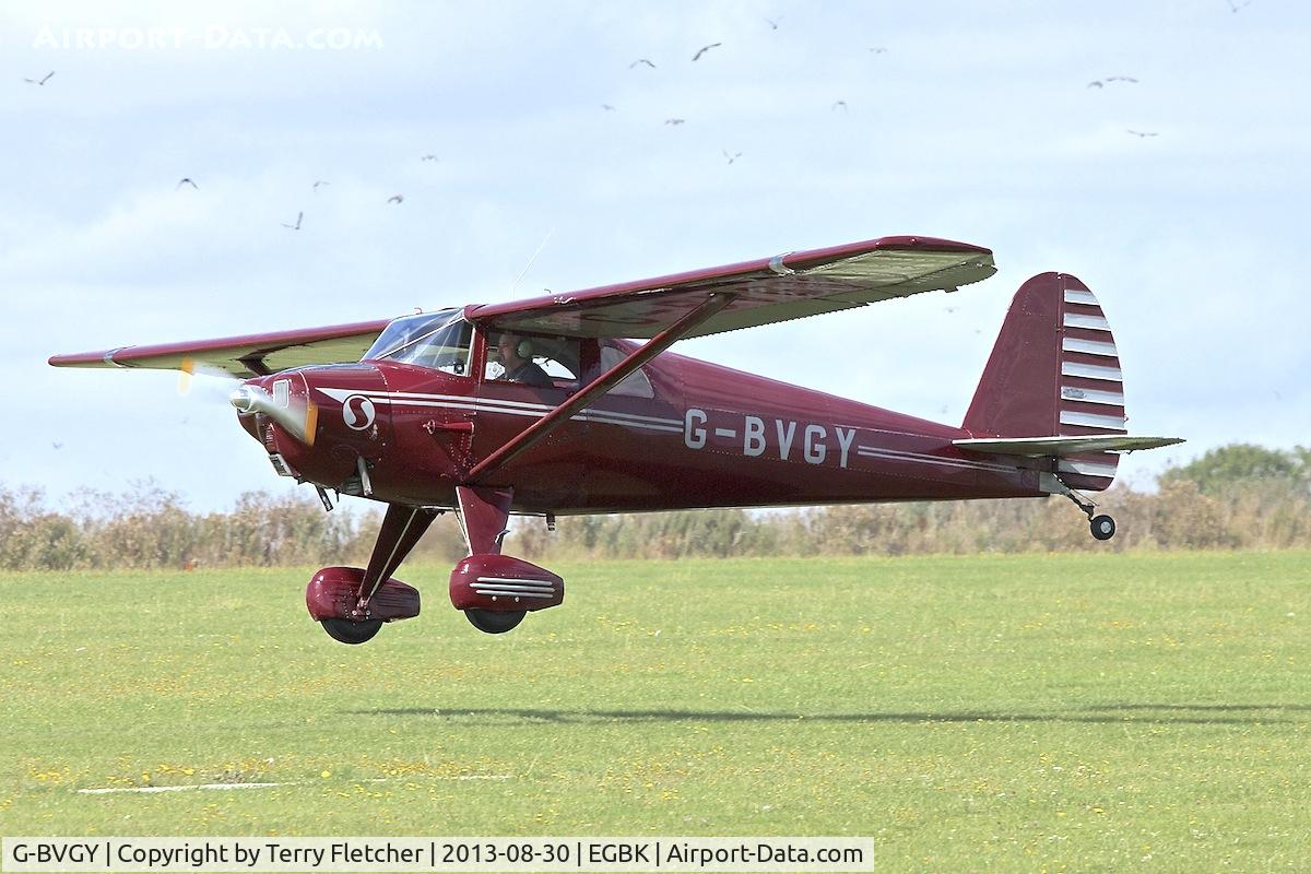G-BVGY, 1947 Luscombe 8E Silvaire C/N 4754, Photographed at Sywell in the UK during the 2013 Light Aircraft Association Rally