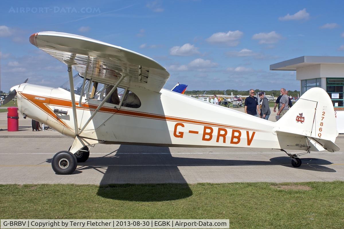 G-BRBV, 1941 Piper J-4A Cub Coupe C/N 4-1080, Photographed at Sywell in the UK during the 2013 Light Aircraft Association Rally