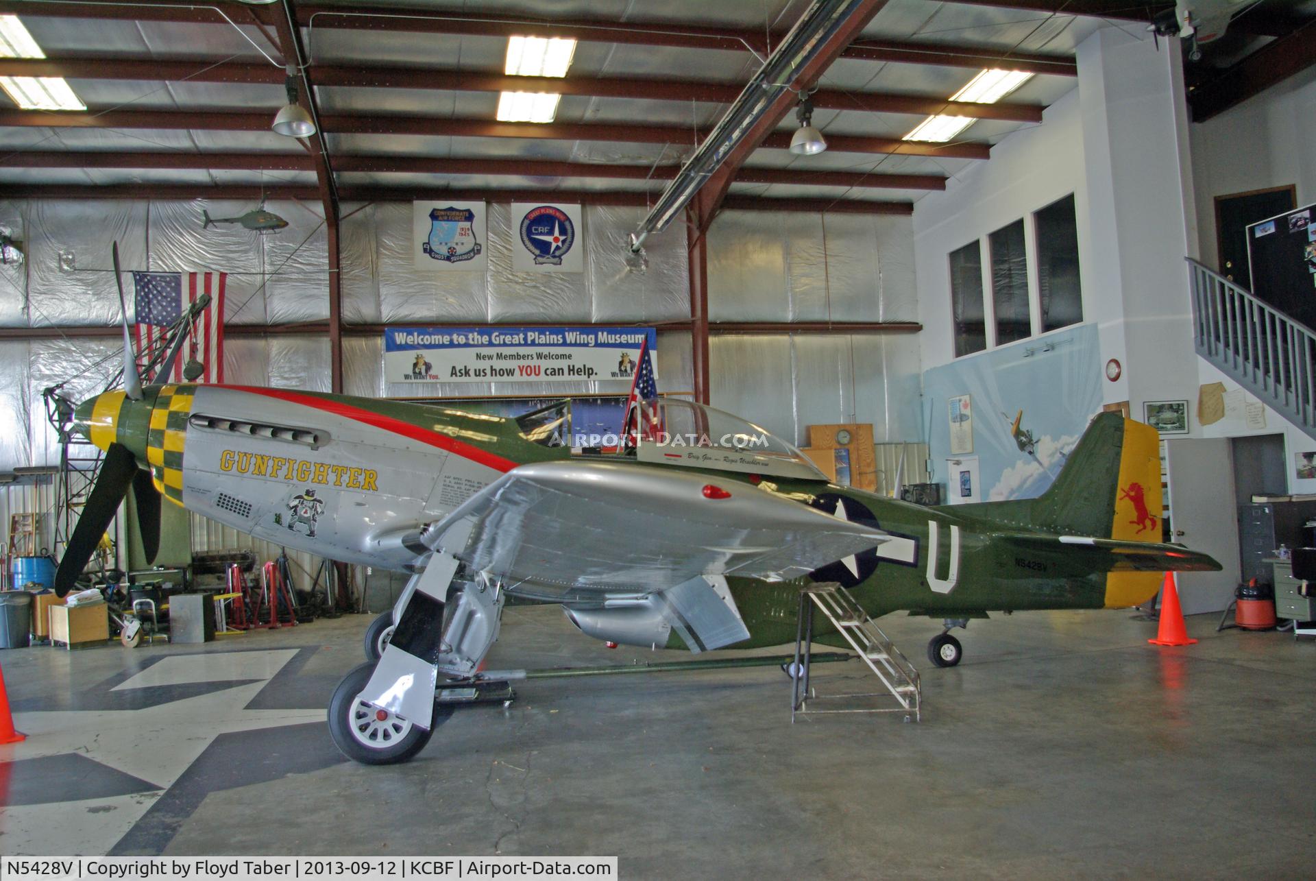N5428V, 1944 North American P-51D Mustang C/N 122-39723, Sitting in the hangar