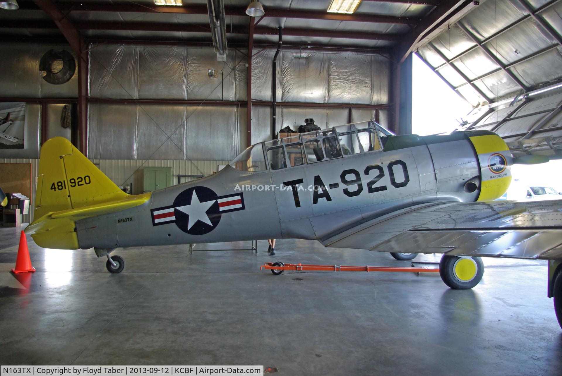 N163TX, 1944 North American AT-6F C/N 121-42642, Sitting in the Hangar