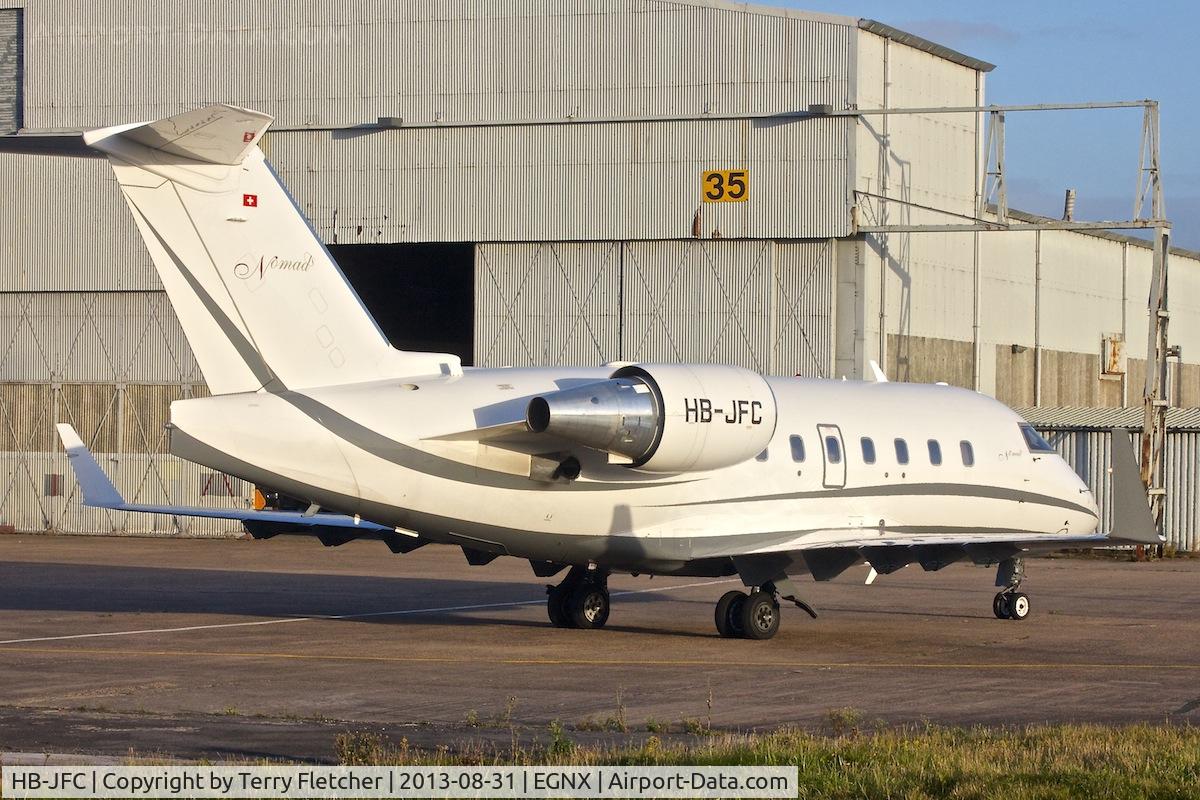 HB-JFC, Canadair Challenger 604 (CL-600-2B16) C/N 5539, At East Midlands Airport