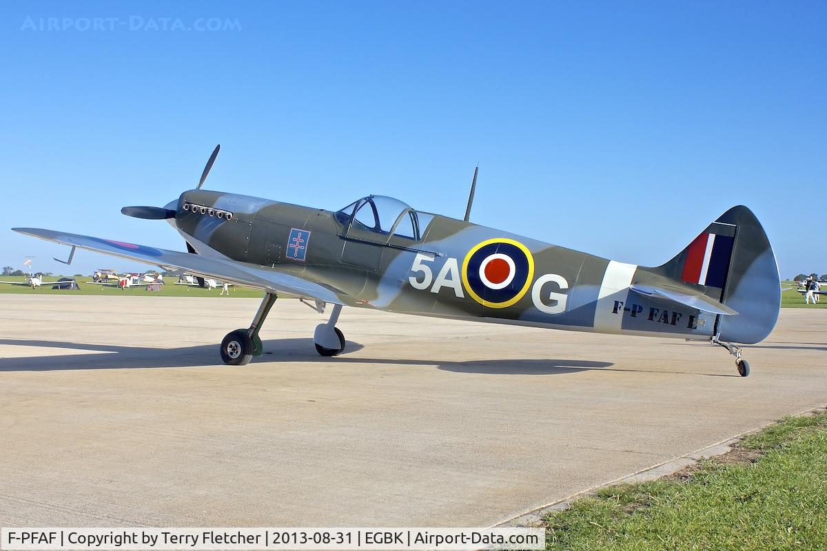 F-PFAF, Supermarine Aircraft Spitfire Mk.26B C/N 80, Replica Spitfire -Attended the 2013 Light Aircraft Association Rally at Sywell in the UK