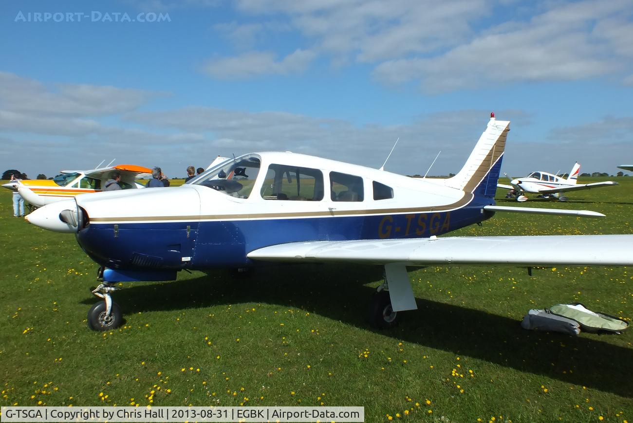 G-TSGA, 1977 Piper PA-28R-201 Cherokee Arrow III C/N 28R-7737082, at the LAA Rally 2013, Sywell