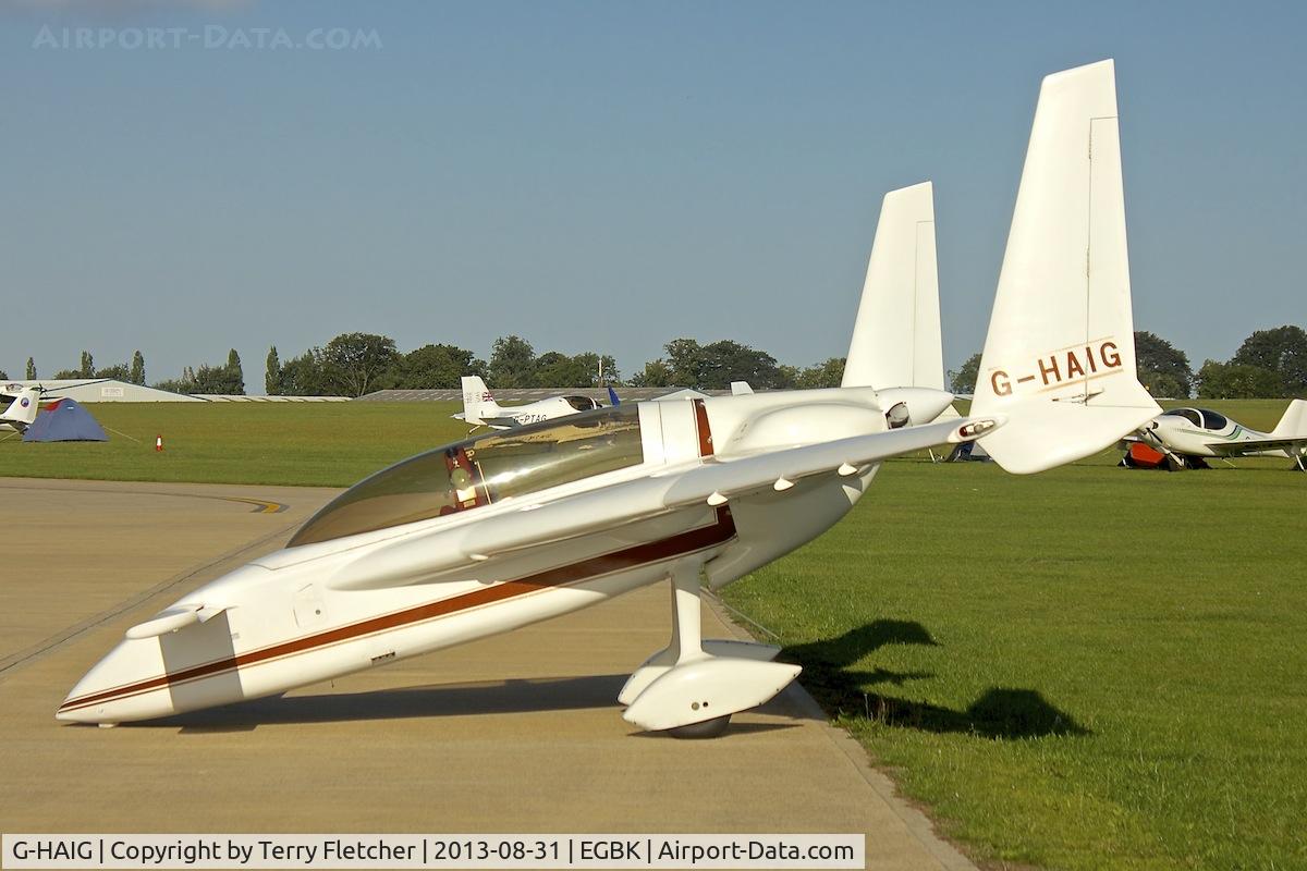 G-HAIG, 1989 Rutan Long-EZ C/N PFA 074A-11149, Attended the 2013 Light Aircraft Association Rally at Sywell in the UK