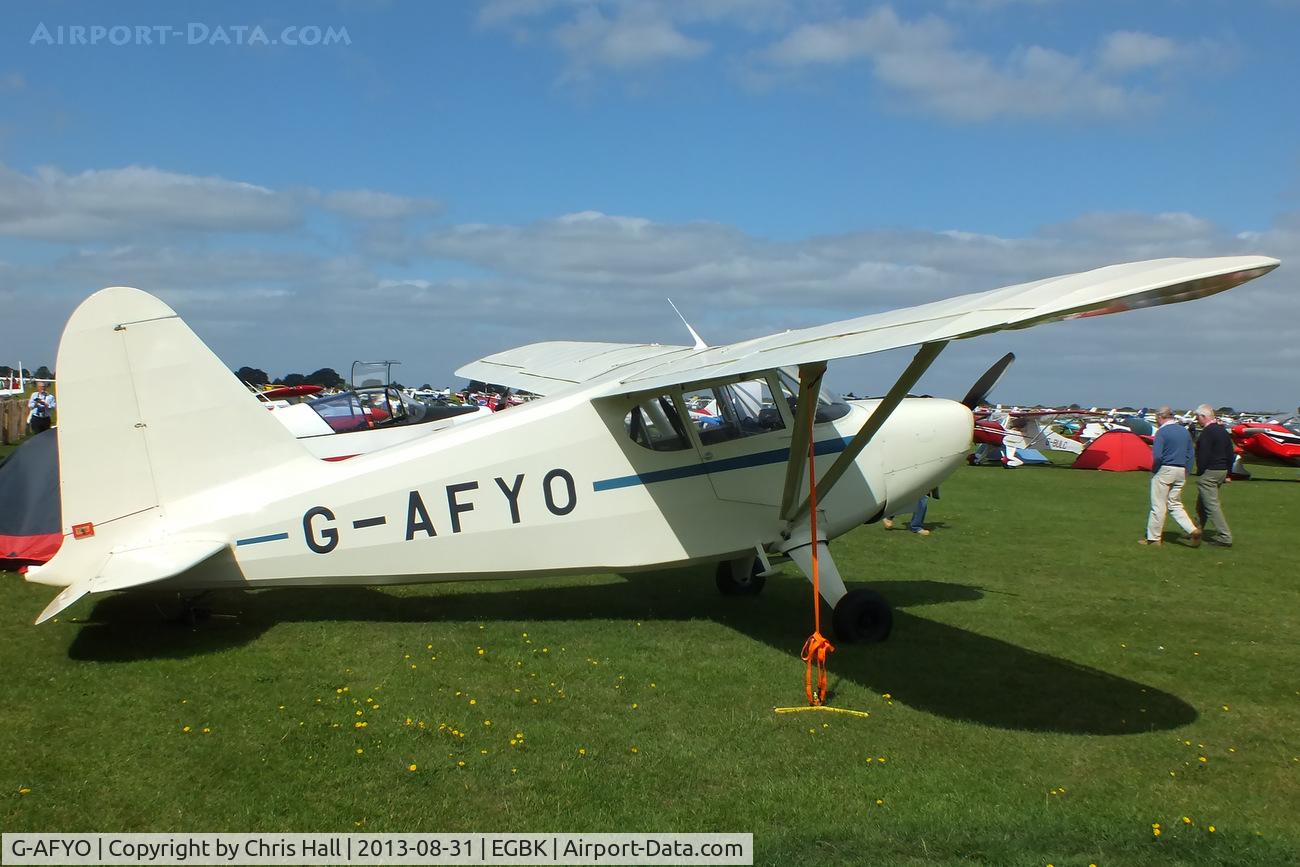 G-AFYO, 1939 Stinson HW-75 C/N 7039, at the LAA Rally 2013, Sywell