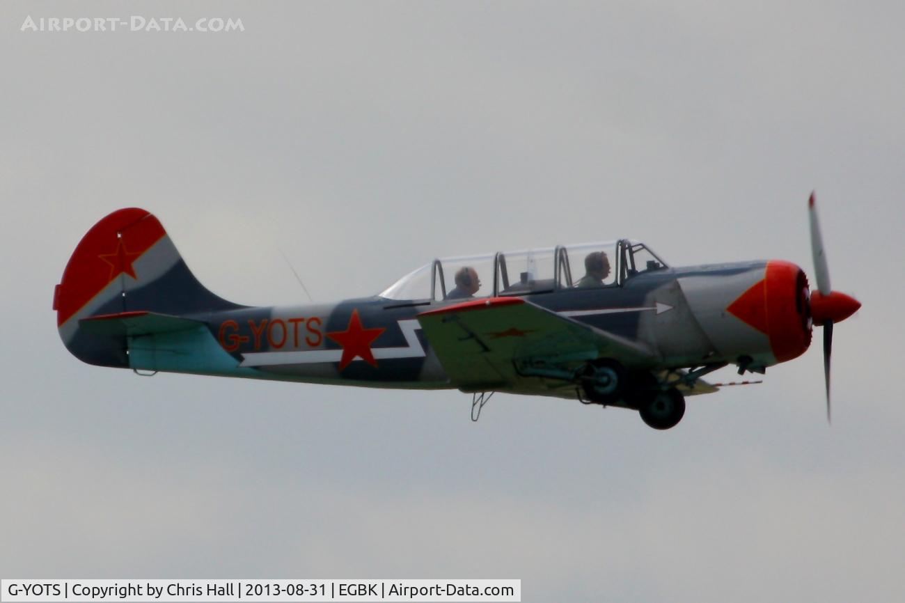 G-YOTS, 1990 Bacau Yak-52 C/N 9010308, at the LAA Rally 2013, Sywell