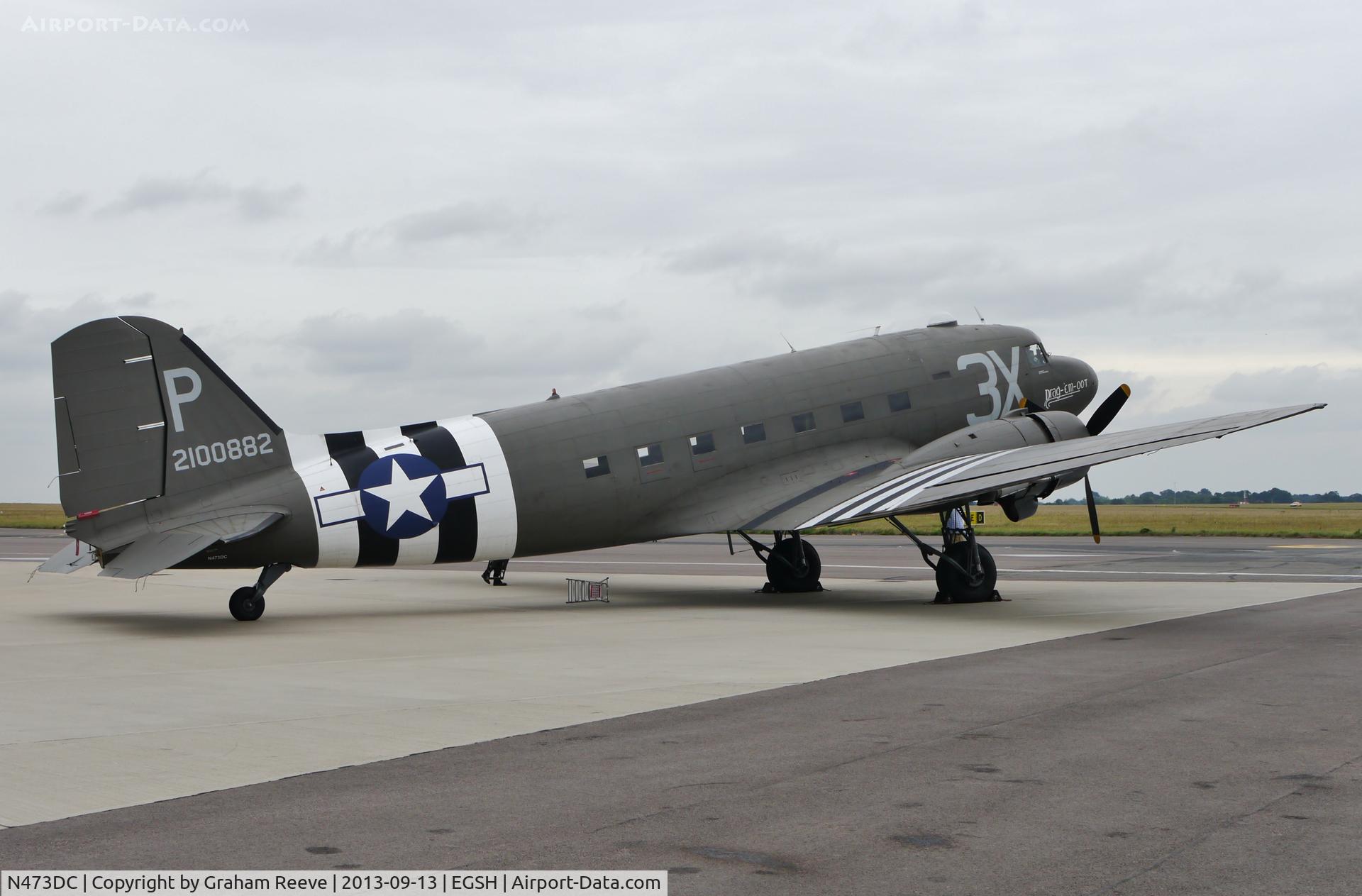 N473DC, 1942 Douglas DC3C (C-47A) C/N 19345, Parked at Norwich.