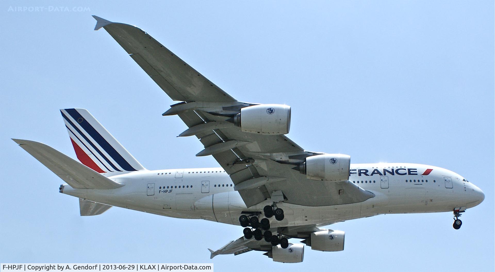 F-HPJF, 2010 Airbus A380-861 C/N 064, Air France, is here on short finals at Los Angeles Int´l(KLAX)
