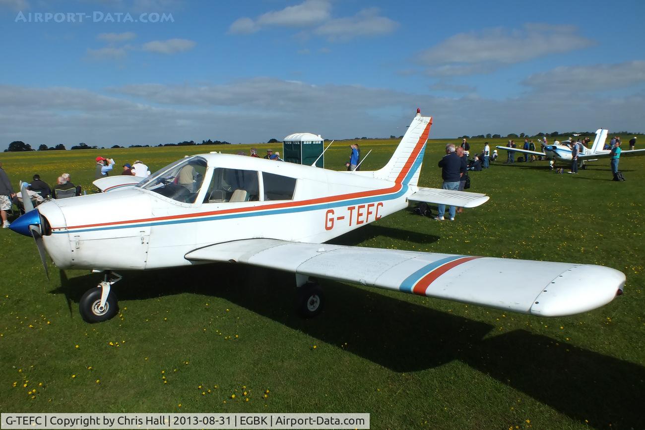 G-TEFC, 1973 Piper PA-28-140 Cherokee C/N 28-7325088, at the LAA Rally 2013, Sywell