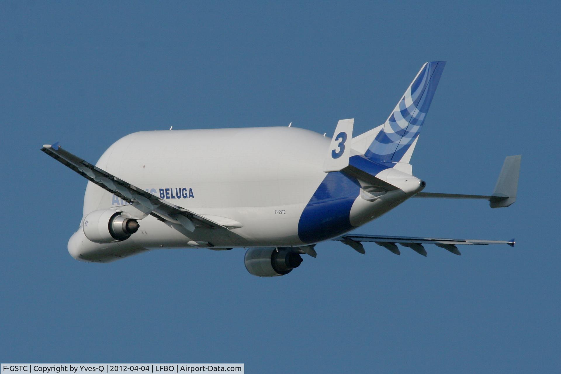 F-GSTC, 1997 Airbus A300B4-608ST Super Transporter C/N 765, Airbus A300B4-608ST Beluga, Take off rwy 32L, Toulouse-Blagnac Airport (LFBO-TLS)
