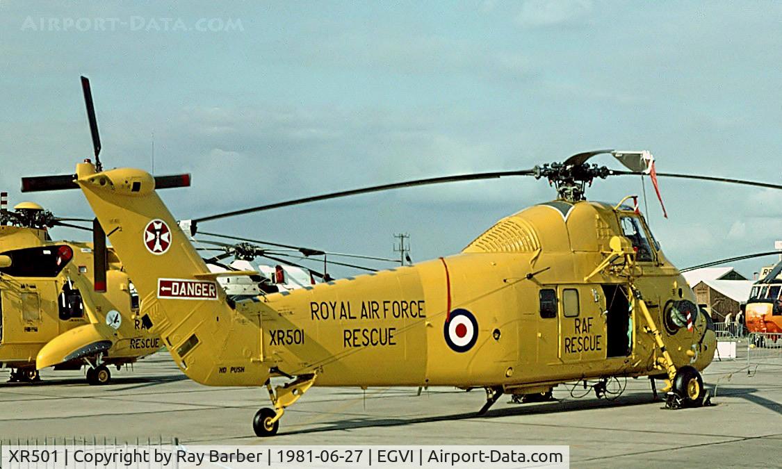 XR501, 1963 Westland Wessex HC.2 C/N WA126, Westland WS.58 HC.2 Wessex [WA126] (Royal Air Force) RAF Greenham Common~G 27/06/1981. Taken from a slide.