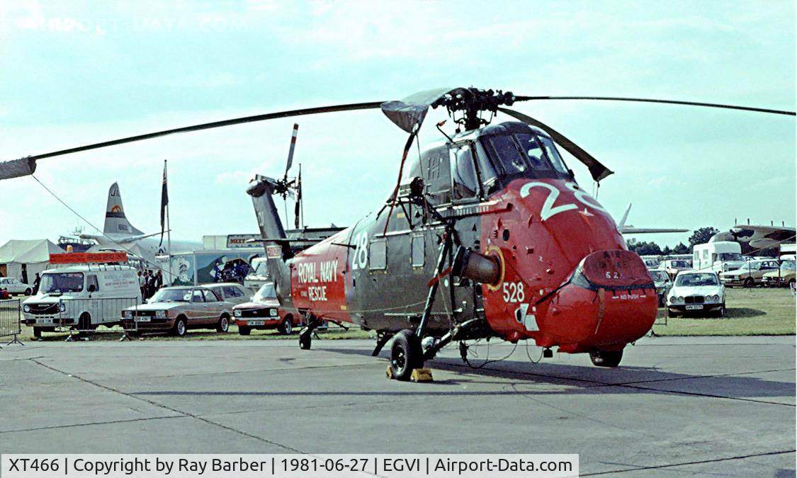 XT466, 1965 Westland Wessex HU.5 C/N WA288, Westland WS.58 HU.5 Wessex [WA288] (Royal Navy) RAF Greenham Common~G 27/06/1981. Taken from a slide.