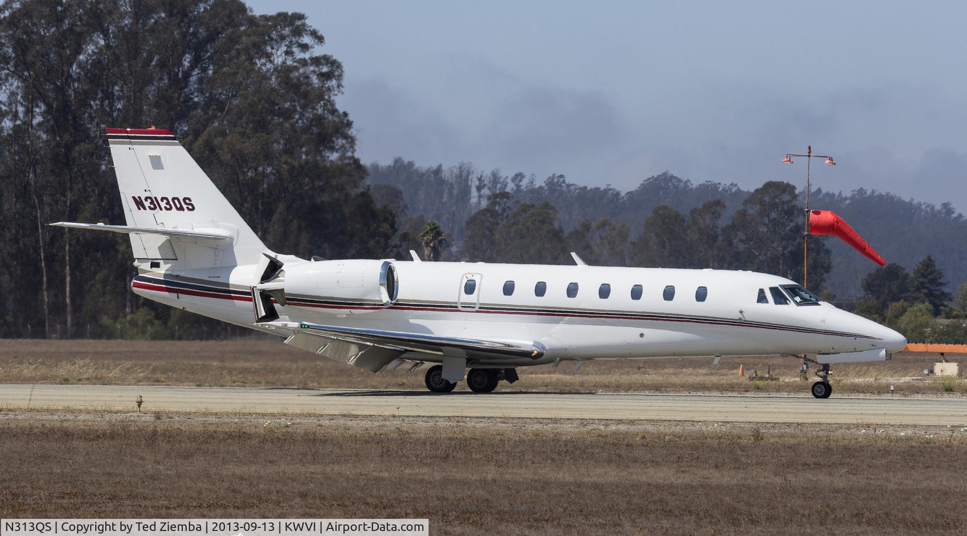 N313QS, 2007 Cessna 680 Citation Sovereign C/N 680-0140, N313QS landing on runway 2, Watsonville Airport.