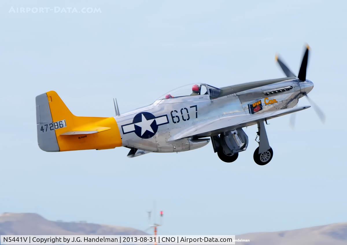 N5441V, 1961 North American F-51D Mustang C/N 45-11582, Take off.