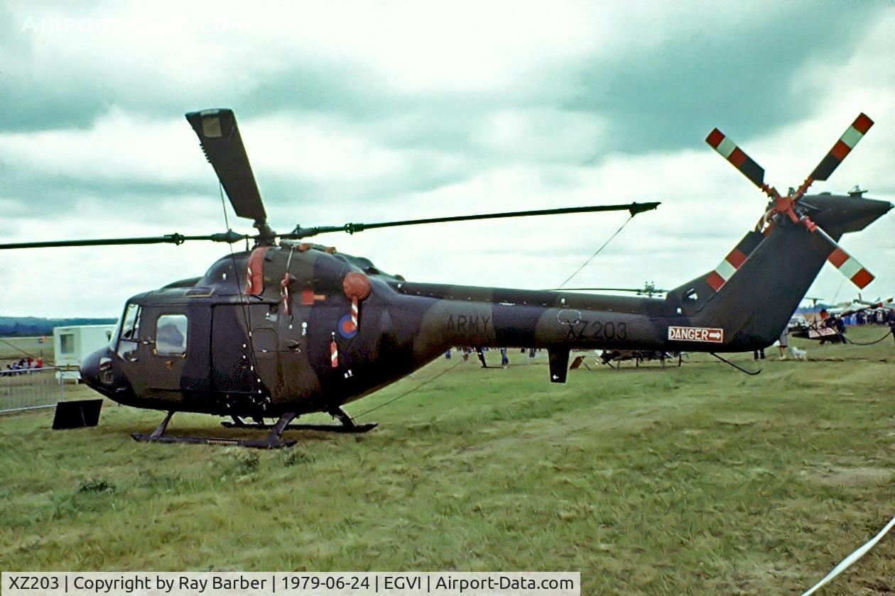 XZ203, 1979 Westland Lynx AH.1 C/N 107, Westland Lynx AH.1 [107] (Army Air Corp) RAF Greenham Common~G 24/06/1979. Image taken from a slide.