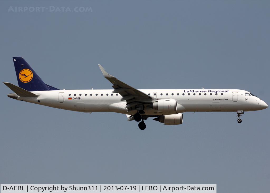 D-AEBL, 2012 Embraer 195LR (ERJ-190-200LR) C/N 19000507, Landing rwy 14R